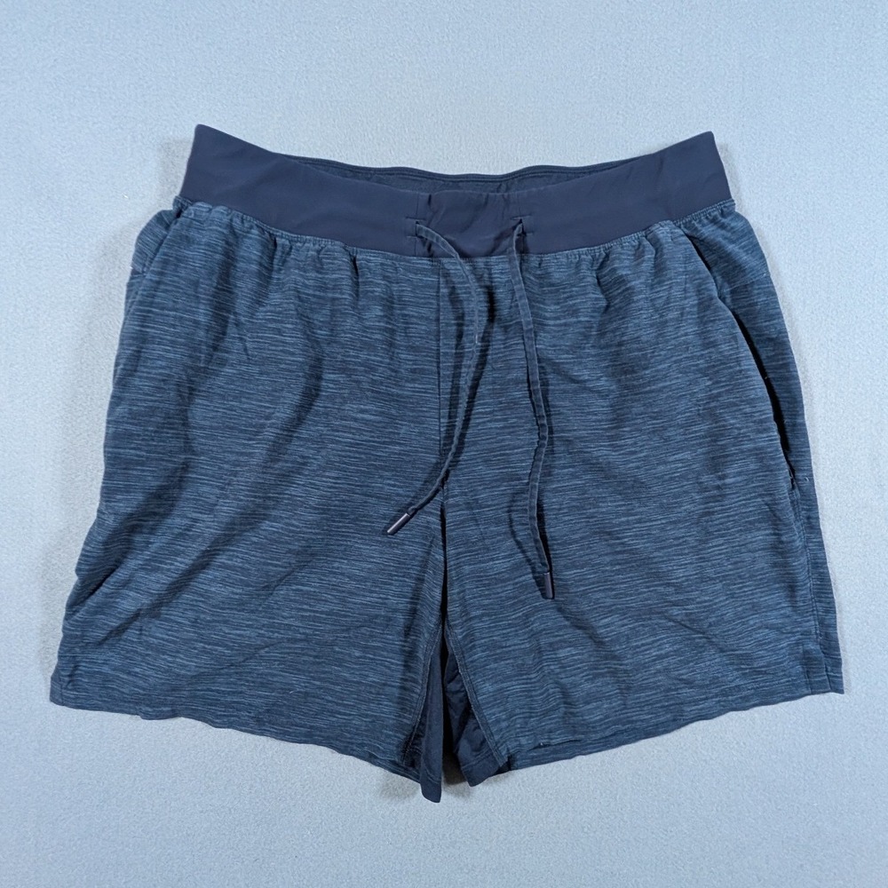 Lululemon Pace Breaker Shorts Mens Large Blue Heathered Lined 7 Inch Inseam